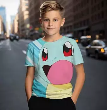 Футболка детская летняя с принтом в виде покемона с 3D-мультяшным принтом Железный человек, модная, для мальчиков и девочек, унисекс, с коротким рукавом, для вечеринки 100