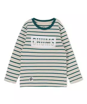 Футболка детская с длинным рукавом Retro Logo Kids Green [Chums] Cream/Teal