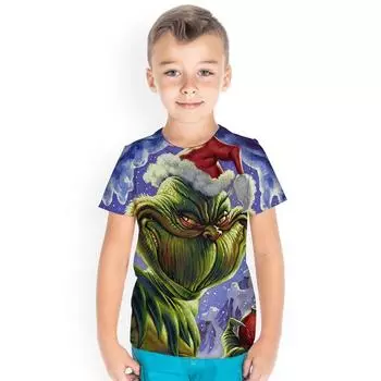 Футболка детская с круглым вырезом и короткими рукавами с рисунком аниме и зелеными волосами, 3D цифровая печать 100cm