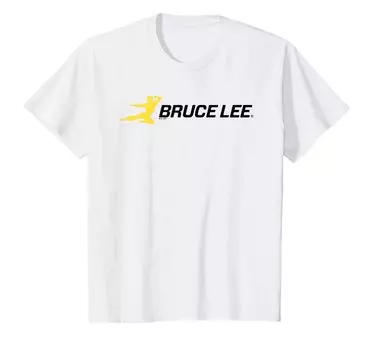 Футболка детская с надписью Bruce Lee Yellow Kung Fu Kick Black белый