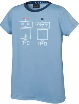 Футболка детская с принтом робота Collection Genuine Robot Print, светло-голубая [Mercedes-Benz], размеры 140-146 светло-синий