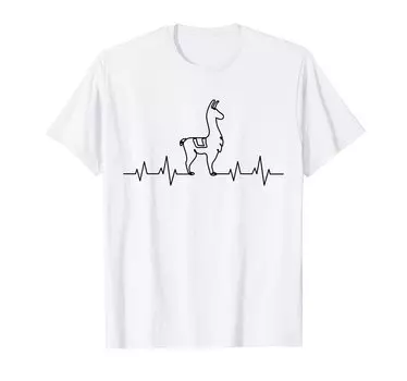 Футболка детская женская мужская из ламы и альпаки Heartbeat