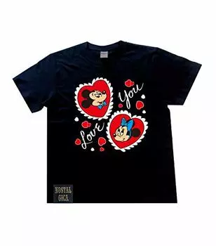 Футболка Disney Nostalgica Mickey Minnie I Love You черного цвета размера M AWDS6078N и
