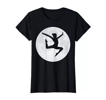 Футболка для акробатического танца «Бревно» для гимнастики «Колесо» чёрный