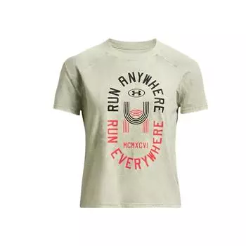 Футболка для бега Under Armour Everywhere Letter Print, женская, зеленая 1379352-504
