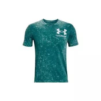 Футболка для бега Under Armour с большим логотипом, мужские топы, зелено-зеленый 1372590-452 S