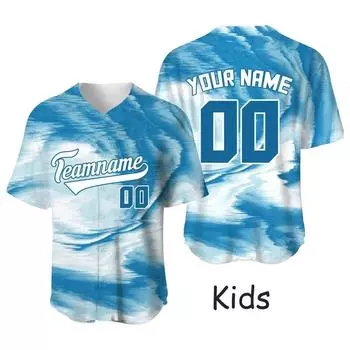 Футболка для бейсбола Tie Dye Custom, детская игровая майка, сублимационная печать, заготовки для спортивных футболок, быстросохнущая спортивная одежда, бейсбольная форма L