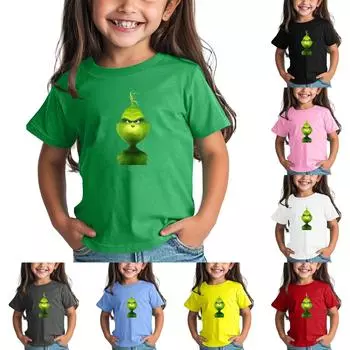 Футболка для детей, однотонная, с коротким рукавом, свободный крой, топы-пуловеры для мальчиков и девочек 100 чёрный