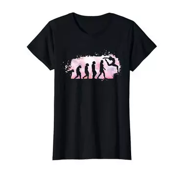 Футболка для девочек Gymnast Retro Evolution Gymnastics Mat Tumbling чёрный