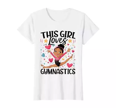 Футболка для девочек с забавным рисунком «колесо гимнастки на бревне» белый