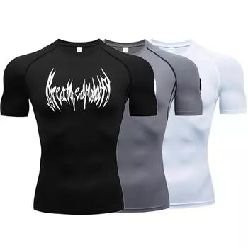 Футболка для фитнеса из молочного шелка 2024 года, мужская спортивная компрессионная одежда для мышц, быстросохнущая дышащая спортивная рубашка S