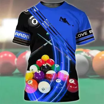 Футболка для фитнеса с 3D принтом Love Billiards, спортивная одежда, мужские рубашки, модная уличная футболка, забавный топ унисекс с короткими рукавами S