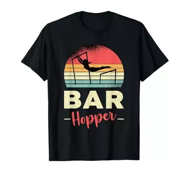 Футболка для гимнастики Bar Hopper Gymnastics Lover Beam Female Gymnast Uneven Bar чёрный
