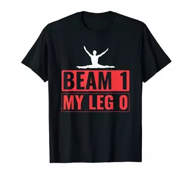 Футболка для гимнастики «Beam 1 My Leg 0» чёрный