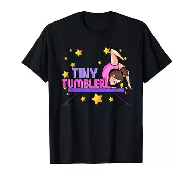 Футболка для гимнастики Tiny Tumbler Gymnastics Birthday Girl Beam Tumble Gymnastics чёрный