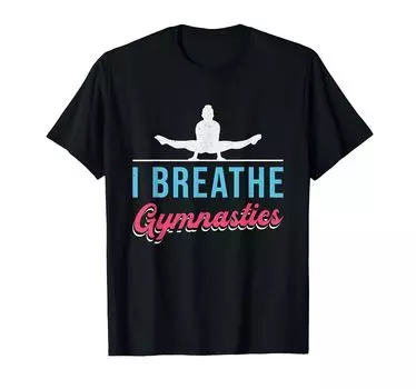 Футболка для гимнастки I Breathe Gymnastics Enthusiast Beam, женская, для гимнасток, на брусьях чёрный