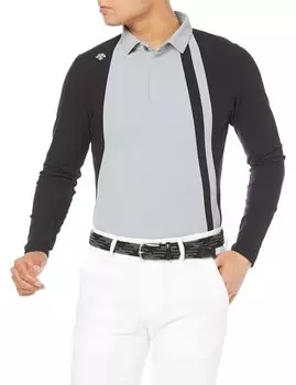 Футболка для гольфа с длинным рукавом, эластичная, впитывающая пот, быстросохнущая, с защитой от ультрафиолета DGMSJB00 GY00 XO [DESCENTE GOLF] [модель осень/зима 21 года] UPF50+ для мужчин