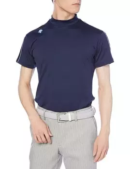 Футболка для гольфа с коротким рукавом и воротником-стойкой, эластичная, поглощающая пот, защита от ультрафиолета DGMSJA03 NV00 M [DESCENTE GOLF] [модель осень/зима 21 года] UPF50+ для мужчин (военно-морской флот)