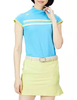 Футболка для гольфа с коротким рукавом и воротником-стойкой, впитывающая пот, быстросохнущая, с защитой от ультрафиолета DGWTJA14 SA00 S [DESCENTE GOLF] UPF50+ для женщин (Саксофон)