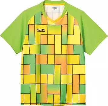 Футболка для игры в настольный теннис VICTAS, рубашка для игры в головоломку, официально одобренная для настольного тенниса, унисекс, лаймово-зеленый 2XL 612302 JTTA (Ассоциация Японии) (4200) зеленый лайм