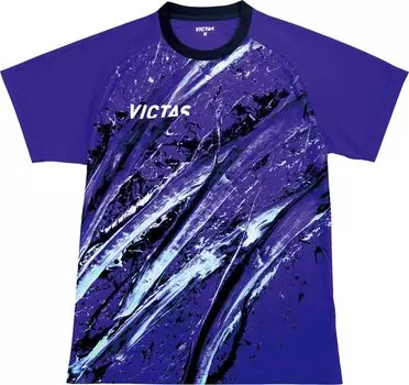 Футболка для игры в настольный теннис, японская национальная модель, реплика рубашки, базовая, унисекс, синяя, 2XL 532404 [Victus] V-24 (BL)