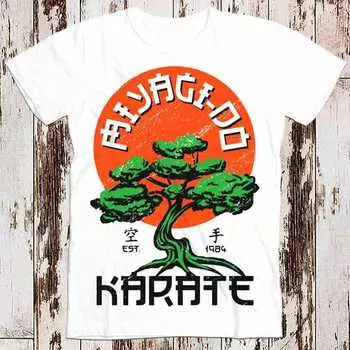 Футболка для каратэ-парня плотностью 230 г/м, 100% хлопок, Miyagido Cobra Kai, 80-е, фильм Daniel Tv, ретро, винтажная, унисекс, женская, классная, подарочная, 1525 XXS белый