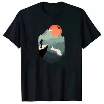 Футболка для кемпинга в горах и на открытом воздухе с принтом «Альпийский лес, скалы, восход солнца, птицы», новое поступление, дышащая спортивная одежда 2XS