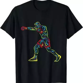 Футболка для любителей бокса, боксера для спортзала, кикбоксинга, кикбоксера, энтузиаста, рубашки в стиле унисекс для мужчин, одежда, футболки, топы с принтом S чёрный