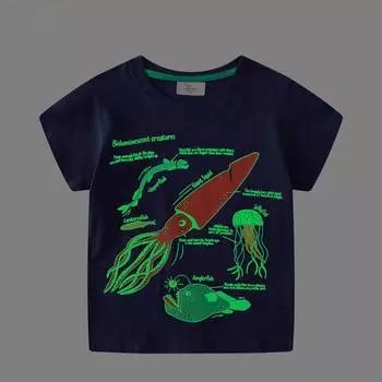 Футболка для мальчика Luminous Underwater World 2024 года — европейский и американский стиль 110 cm