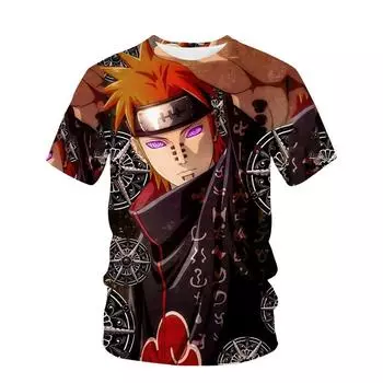 Футболка для мальчиков Naruto Breeze - детская футболка с изображением Сакуры, Какаши и Саске, напечатанная на 3D-принтере S