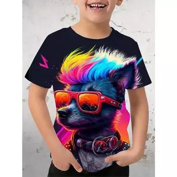 Футболка для мальчиков с изображением тираннозавра рекса, модный тренд, 3D-принт, футболки, детские футболки с короткими рукавами и круглым вырезом, летняя быстросохнущая одежда для мальчиков 170