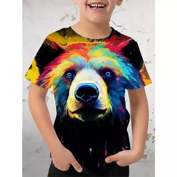 Футболка для мальчиков с изображением тираннозавра рекса, модный тренд, 3D-принт, футболки, детские футболки с короткими рукавами и круглым вырезом, летняя быстросохнущая одежда для мальчиков 170