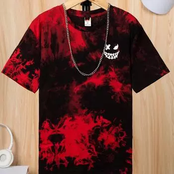 Футболка для мальчиков Tween Tie Dye с короткими рукавами и круглым вырезом, в стиле отпуска 100