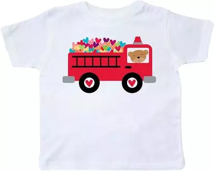 Футболка для малышей Inktastic Valentine Fire Truck Heart Bear S