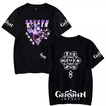 Футболка для мужчин и женщин, летняя одежда, фитнес, Genshin Impact, принт, O-образный вырез, мужская футболка, большие размеры, новые мужские футболки, топы XS белый