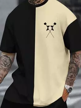 Футболка для мужчин, модная одежда, футболки с 3D-принтом в виде букв и цветов, футболки с коротким рукавом в стиле Харадзюку, повседневная мужская одежда больших размеров S