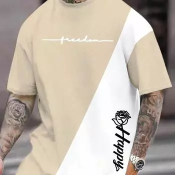 Футболка для мужчин, одежда, модные футболки с 3D принтом букв и цветов в стиле Харадзюку, мужские топы с короткими рукавами, футболки, повседневные летние спортивные футболки XS