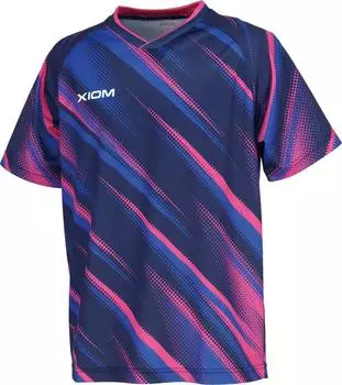 Футболка для настольного тенниса XIOM Fort Shirt Table Tennis официально одобрена унисекс XL GAS00003 JTTA (Ассоциация Японии) Синий/Розовый (031)