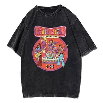 Футболка для пения в стиле дэт-метал Seasons Футболка Мужская Женская Унисекс Y2K Футболка Одежда Топ Хлопок Стирка Ретро Футболки S