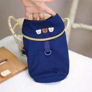 Футболка для питомцев весна/лето с откидным воротником «Три медвежонка» Футболка с вафельным принтом «Кот» Одежда для плюшевых щенков Одежда для собак маленьких собак S