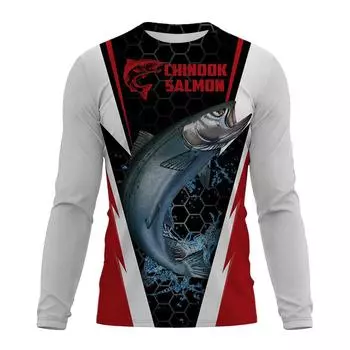 Футболка для рыбалки на открытом воздухе для мужчин, модная хлопковая футболка с длинным рукавом, забавный принт рыбы, спортивная одежда, повседневные свободные мужские топы с круглым вырезом S