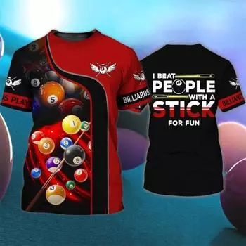 Футболка для снукера, мужские футболки большого размера, британский бильярд, с короткими рукавами, пивная черная футболка с принтом 8, спортивный топ, европейская одежда L