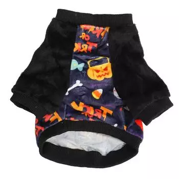 Футболка для собак на Хэллоуин, мягкий плюш, интересный узор с тыквой, сильная эластичность, одежда для собак на Хэллоуин f XS