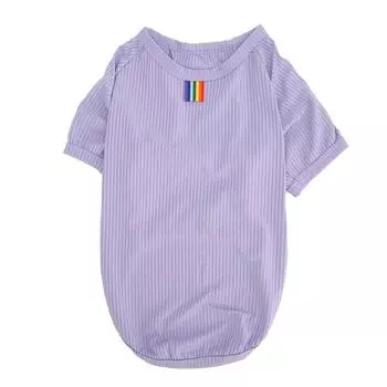 Футболка для собаки Мягкая Дышащая Высокоэластичная С коротким рукавом Одежда для щенка на весну лето Фиолетовый L L(for 6.5-9kg)