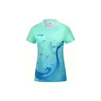 Футболка для соревнований национальной сборной по настольному теннису Li Ning Starry Voyage Creative West Lake Elements Quick-Dry Cool с коротким рукавом AAYS256-2