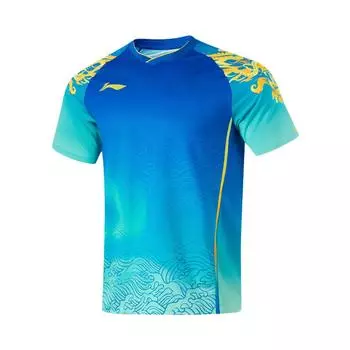 Футболка для соревнований по настольному теннису Li Ning, быстросохнущая, антибактериальная, унисекс, топы AAYU199-3 M