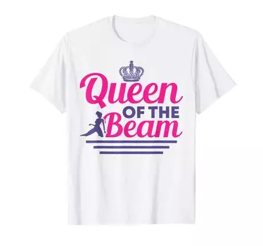 Футболка для спортивной гимнастики «Королева бревна» белый