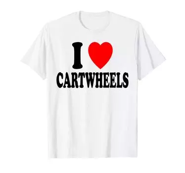 Футболка для танцев на бревне с боковым колесом I Heart белый