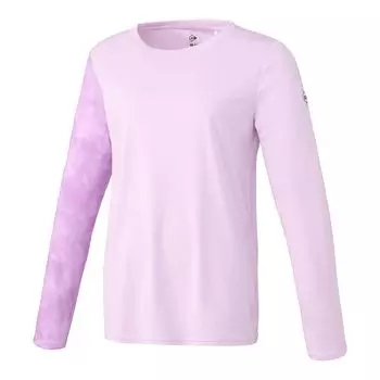 Футболка для тенниса Dunlop с длинным рукавом для бадминтона, впитывающая влагу, быстросохнущая, с защитой от ультрафиолета DAL8422W 2024SS, светло-розовая, размер S [DUNLOP] женская светло-розовый