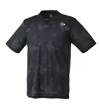 Футболка для тенниса Dunlop с коротким рукавом для бадминтона, впитывающая воду, быстросохнущая DAP1441 2024FW, черная, M [DUNLOP] чёрный